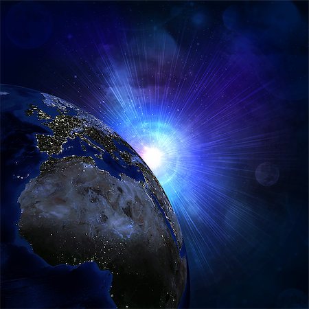 simsearch:400-07415498,k - Night surface of the planet earth. Elements of this image are furnished by NASA Foto de stock - Super Valor sin royalties y Suscripción, Código: 400-07415405