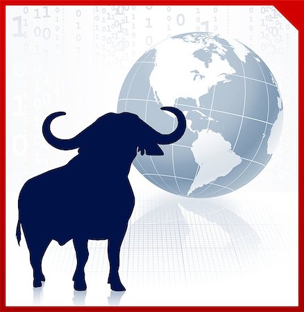 bull on business background with red border Original Vector Illustration Wild Bull on unique creative background Ideal for stock market concepts Photographie de stock - Aubaine LD & Abonnement, Code: 400-07415698