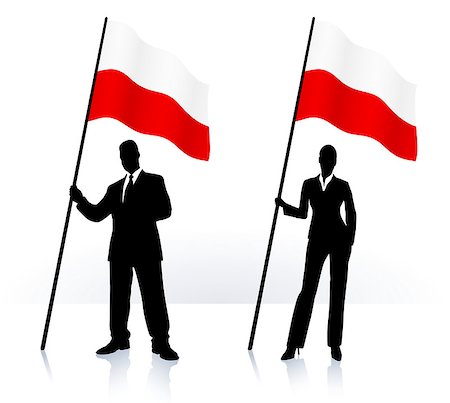 Business silhouettes with waving flag of  Poland Original Vector Illustration AI8 compatible Stock Photo - Budget Royalty-Free & Subscription, Code: 400-07415911
