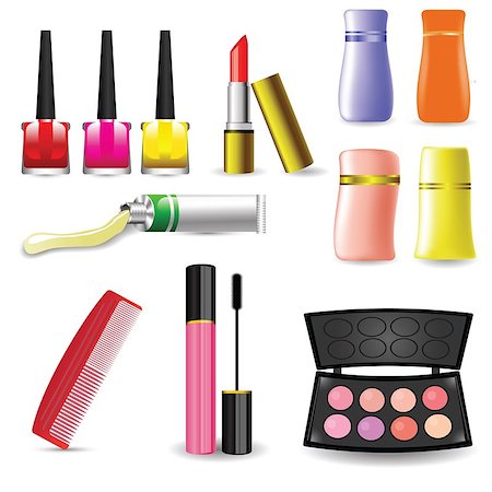 simsearch:400-09142582,k - colorful illustration with  Makeup Cosmetic Product  for your design Foto de stock - Super Valor sin royalties y Suscripción, Código: 400-07416055