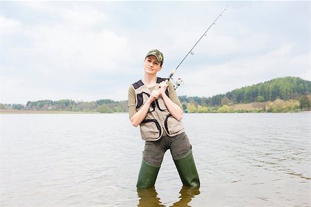 simsearch:400-07501738,k - woman fishing in pond in spring Photographie de stock - Aubaine LD & Abonnement, Code: 400-07416947