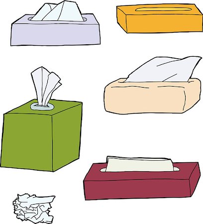 Various types of facial tissue packages on white background Stock Photo - Budget Royalty-Free & Subscription, Code: 400-07416967