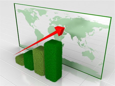 simsearch:400-06928460,k - Green grassy growth chart with world map in the background. Elements of this image furnished by NASA. Stock Photo - Budget Royalty-Free & Subscription, Code: 400-07417058