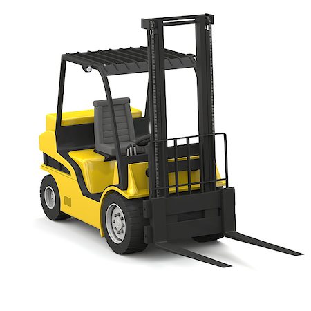Modern yellow forklift isolated on white background Stock Photo - Budget Royalty-Free & Subscription, Code: 400-07417060