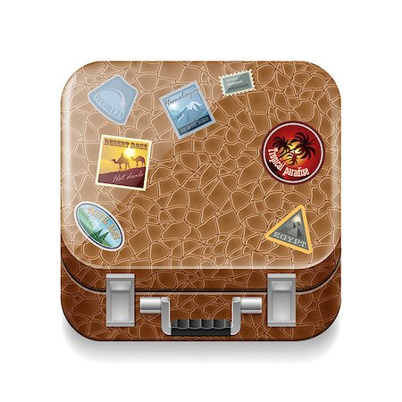 simsearch:649-08564128,k - Brown leather suitcase with stickers as symbol of traveling Stockbilder - Microstock & Abonnement, Bildnummer: 400-07417110