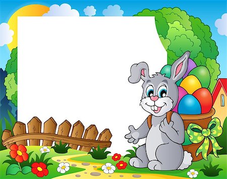 simsearch:400-07306161,k - Frame with Easter bunny theme 4 - eps10 vector illustration. Foto de stock - Super Valor sin royalties y Suscripción, Código: 400-07417289