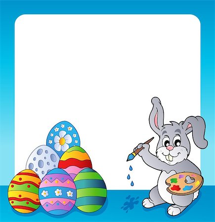 simsearch:400-09098381,k - Frame with Easter bunny topic 1 - eps10 vector illustration. Stock Photo - Budget Royalty-Free & Subscription, Code: 400-07417295