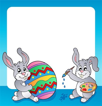 simsearch:400-09098381,k - Frame with Easter bunny topic 3 - eps10 vector illustration. Stock Photo - Budget Royalty-Free & Subscription, Code: 400-07417297