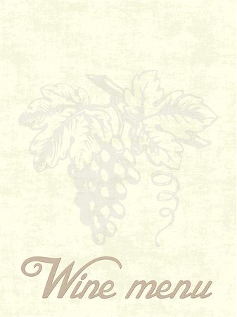 Vintage style wine menu with grapes Foto de stock - Royalty-Free Super Valor e Assinatura, Número: 400-07417751