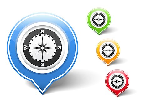 Compass icon, vector eps10 illustration Stock Photo - Budget Royalty-Free & Subscription, Code: 400-07417897