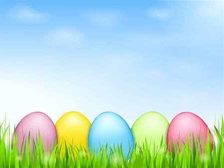 simsearch:700-02694065,k - Colored Easter eggs in grass, vector eps10 illustration Stock Photo - Budget Royalty-Free & Subscription, Code: 400-07417890