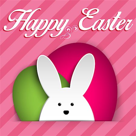 simsearch:400-06638864,k - Vector - Happy Easter Rabbit Bunny on Pink Background Stock Photo - Budget Royalty-Free & Subscription, Code: 400-07418063