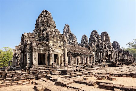 simsearch:400-04592509,k - Bayon temple at Angkor Thom complex, Siem Reap, Cambodia. Foto de stock - Super Valor sin royalties y Suscripción, Código: 400-07418251