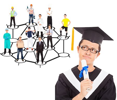 graduate thinking about his career planning Stock Photo - Budget Royalty-Free & Subscription, Code: 400-07418326