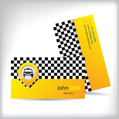 Business card design with car icon for taxi companies Photographie de stock - Aubaine LD & Abonnement, Code: 400-07418524