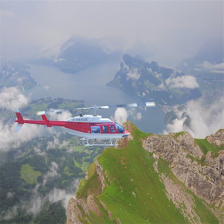 simsearch:400-09116929,k - Helicopter above the mountains and lakes. Swiss Alps. Stockbilder - Microstock & Abonnement, Bildnummer: 400-07419049