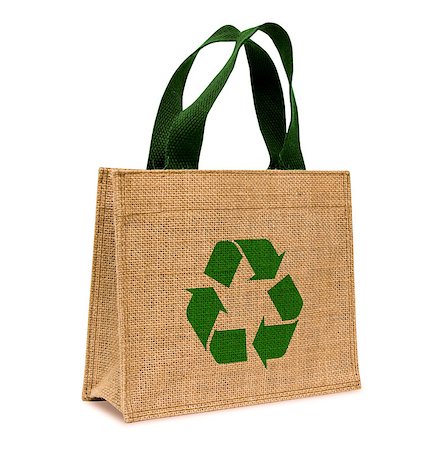 Shopping bag made out of sack on white background Stock Photo - Budget Royalty-Free & Subscription, Code: 400-07419466