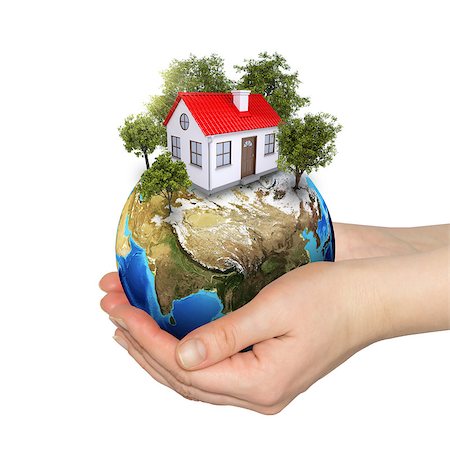 future protections to earth - Hands holding earth. Isolated on white background Stock Photo - Budget Royalty-Free & Subscription, Code: 400-07419724