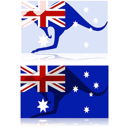 Concept illustration showing a mix between a kangaroo and the Australian flag Stock Photo - Budget Royalty-Free & Subscription, Code: 400-07410158