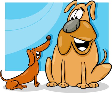 simsearch:400-08817921,k - Cartoon Illustration of Two Funny Talking Dogs Foto de stock - Super Valor sin royalties y Suscripción, Código: 400-07410474