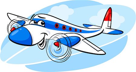 Cartoon Illustration of Funny Plane Comic Mascot Character Stock Photo - Budget Royalty-Free & Subscription, Code: 400-07410470