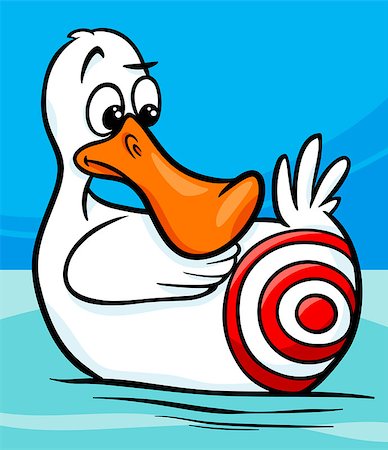 simsearch:400-07410472,k - Cartoon Humor Concept Illustration of Sitting Duck Saying or Proverb Stock Photo - Budget Royalty-Free & Subscription, Code: 400-07410472
