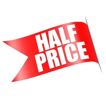 reduced sign in a shop - Half price red label Stock Photo - Budget Royalty-Free & Subscription, Code: 400-07410645