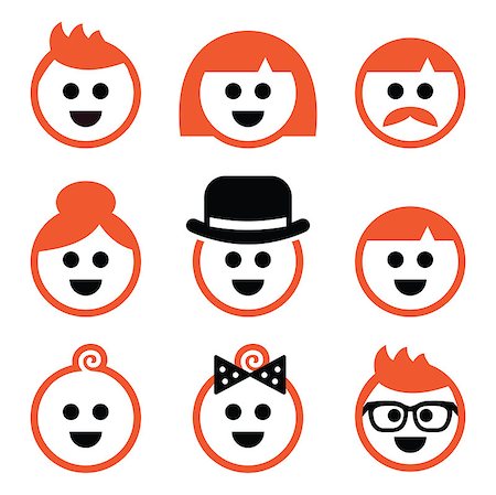 scotish - Vector icons set of red hair people isolated on white Stock Photo - Budget Royalty-Free & Subscription, Code: 400-07410659