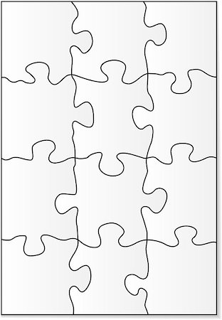 12 piece blank puzzle forms. Vector illustration Stock Photo - Budget Royalty-Free & Subscription, Code: 400-07410696
