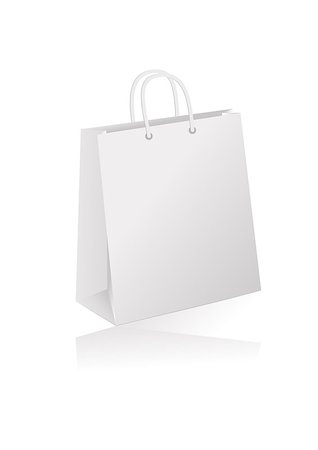 decorations in shopping mall - Illustration of white shopping bag isolated Stock Photo - Budget Royalty-Free & Subscription, Code: 400-07410752