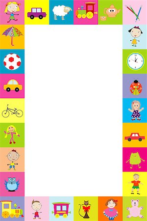 school kindergarten wallpapers - Frame with toys for kids Stock Photo - Budget Royalty-Free & Subscription, Code: 400-07411326