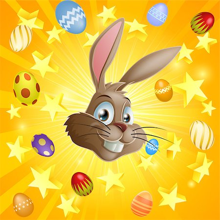simsearch:400-07307426,k - An Easter rabbit and chocolate eggs illustration with the Easter bunnyâ??s face in the centre Stock Photo - Budget Royalty-Free & Subscription, Code: 400-07411640