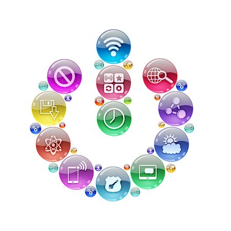 simsearch:400-08037795,k - Silhouette icon power of apps icons. The concept software Stock Photo - Budget Royalty-Free & Subscription, Code: 400-07411795