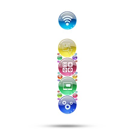 simsearch:400-08037795,k - Silhouette letter I consisting of apps icons. The concept software Stock Photo - Budget Royalty-Free & Subscription, Code: 400-07411798