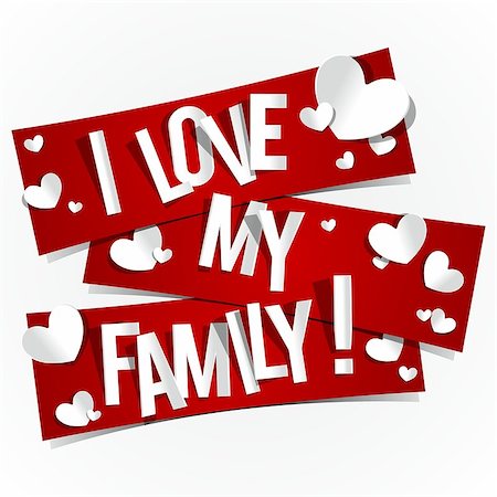 I Love My Family Banners vector illustration Stock Photo - Budget Royalty-Free & Subscription, Code: 400-07411874