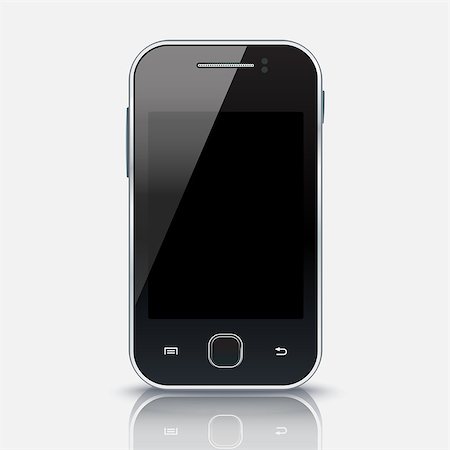 Mobile phone with blank screen, eps 10 - vector illustration Stock Photo - Budget Royalty-Free & Subscription, Code: 400-07411928