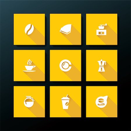 simsearch:400-07406132,k - Flat coffee icon set - vector illustration Photographie de stock - Aubaine LD & Abonnement, Code: 400-07411959