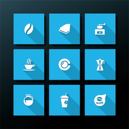 simsearch:400-07406132,k - Flat coffee icon set - vector illustration Photographie de stock - Aubaine LD & Abonnement, Code: 400-07411963