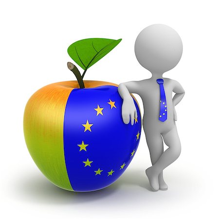 Apple with United Europe flag and businessman wearing national tie Stock Photo - Budget Royalty-Free & Subscription, Code: 400-07412125