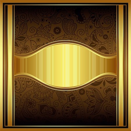 Illustration of Abstract Chocolate and Gold Floral Background. Photographie de stock - Aubaine LD & Abonnement, Code: 400-07412410