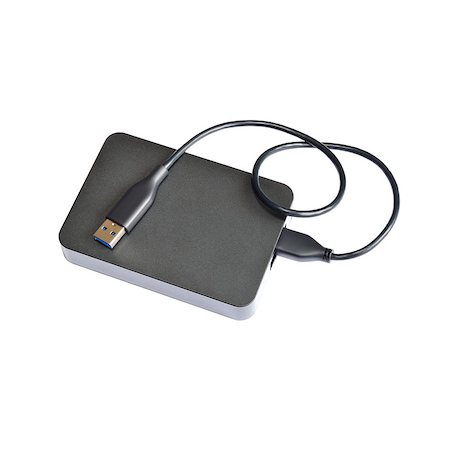 External hard drive isolated on white w/ clipping path Foto de stock - Royalty-Free Super Valor e Assinatura, Número: 400-07412463
