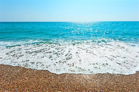 summer beach sea backgrounds - foamy wave rolls on a sandy beach Stock Photo - Budget Royalty-Free & Subscription, Code: 400-07412548