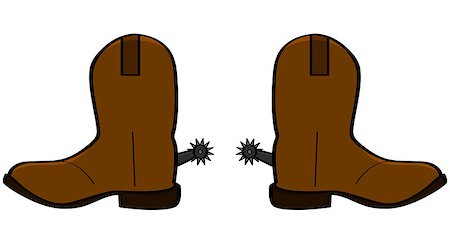 ranch cartoon - Cartoon illustration of a pair of leather cowboy boots Stock Photo - Budget Royalty-Free & Subscription, Code: 400-07412614