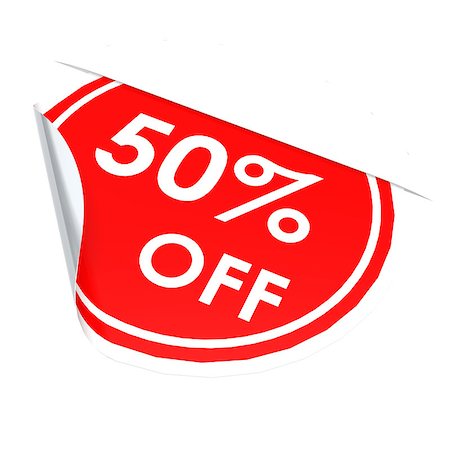 spécial - Red circle label 50 percent off Photographie de stock - Aubaine LD & Abonnement, Code: 400-07412610