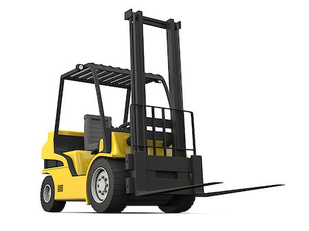 simsearch:400-04167254,k - Modern yellow forklift isolated on white background Stock Photo - Budget Royalty-Free & Subscription, Code: 400-07412966