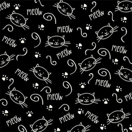 simsearch:400-07315892,k - Cartoon seamless pattern with cute cats, vector format Fotografie stock - Microstock e Abbonamento, Codice: 400-07413221