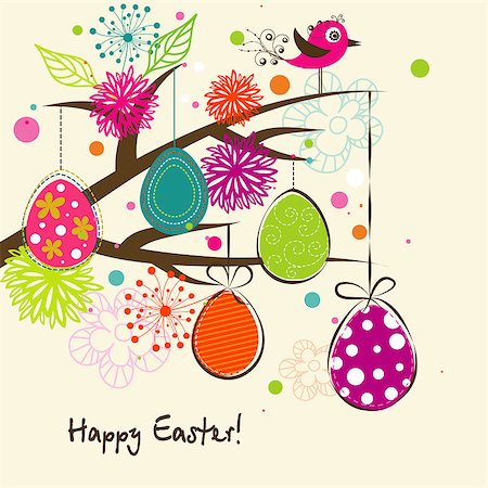 stripes pattern background vector - Template Easter greeting card, vector illustration Stock Photo - Budget Royalty-Free & Subscription, Code: 400-07413270