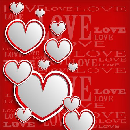 simsearch:400-07326110,k - White hearts on a red background - vector illustration Photographie de stock - Aubaine LD & Abonnement, Code: 400-07413414