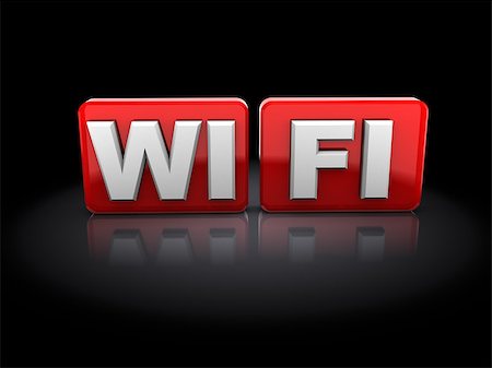 simsearch:400-07570955,k - 3d illustration of wi-fi sign over black background Stock Photo - Budget Royalty-Free & Subscription, Code: 400-07424011