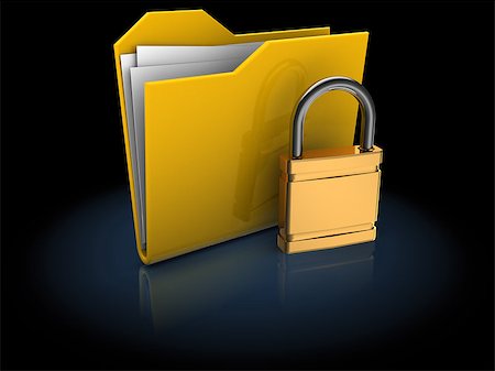 simsearch:400-06081847,k - 3d illustration of locked folder over black background Stockbilder - Microstock & Abonnement, Bildnummer: 400-07424024